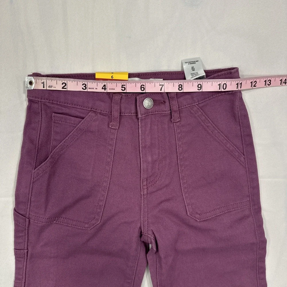 Lot of 2 Levi Girl's Wide Leg Pants Stretch Adjustable Waist Jeans Size 6 NWT